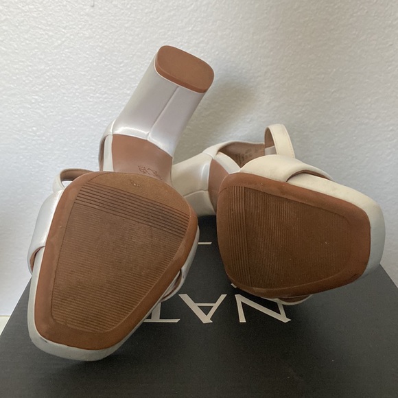 Naturalizer Joy Ankle Strap Sandal- Pearl White Satin - Picture 8 of 10